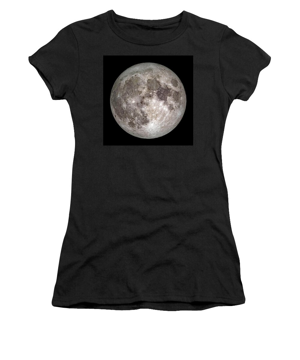 Moon Women's T-Shirt featuring the photograph Full Moon Outer Space Image by Bill Swartwout
