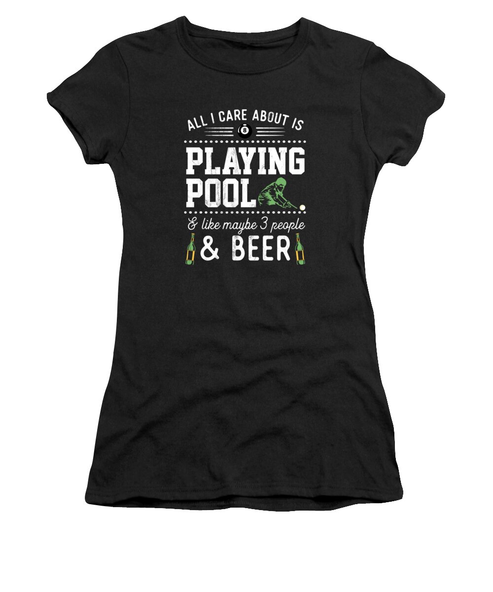 Cute Billiards Women Funny Gift For Girl Pool Player Gift T-Shirt