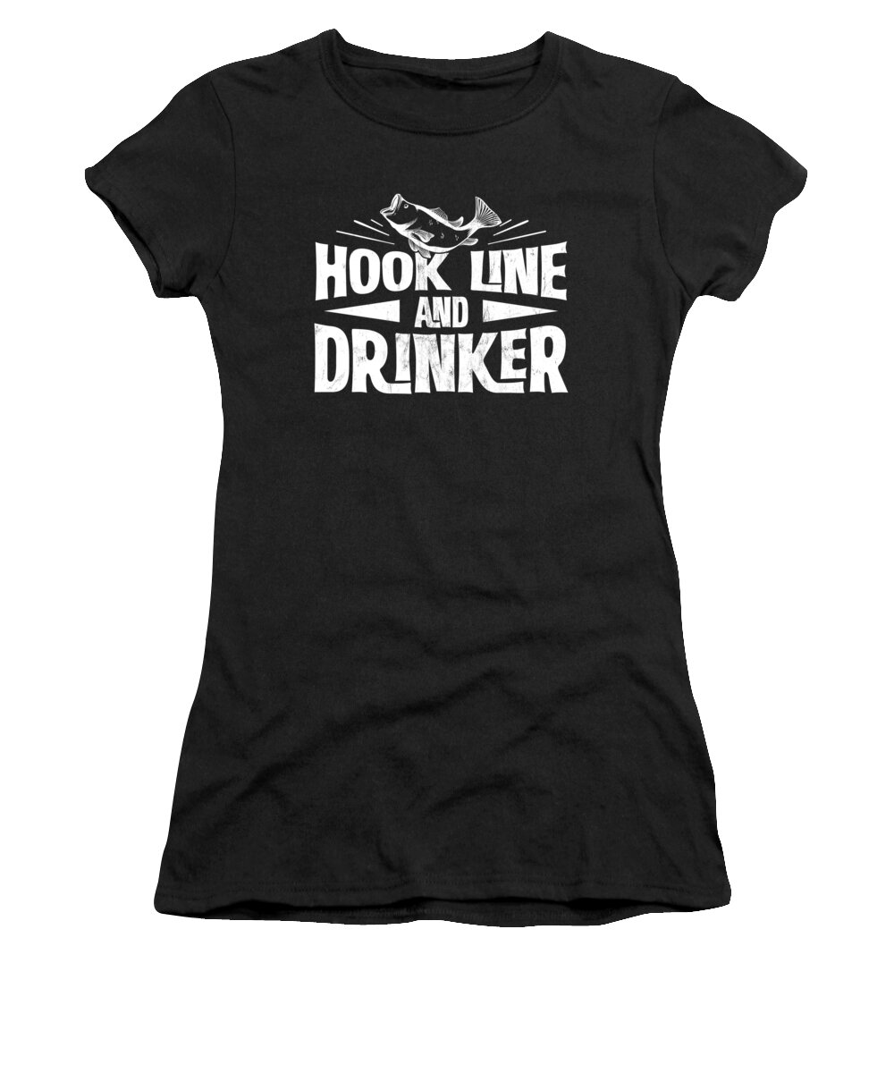 Funny Fishing Men Hook Line Drinker Tee Women's T-Shirt by Noirty Designs -  Pixels