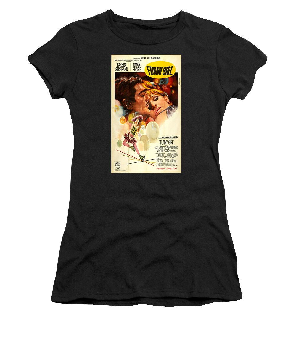 Jean Women's T-Shirt featuring the mixed media ''Funny Girl'', 1968 - art by Jean Mascii by Stars on Art