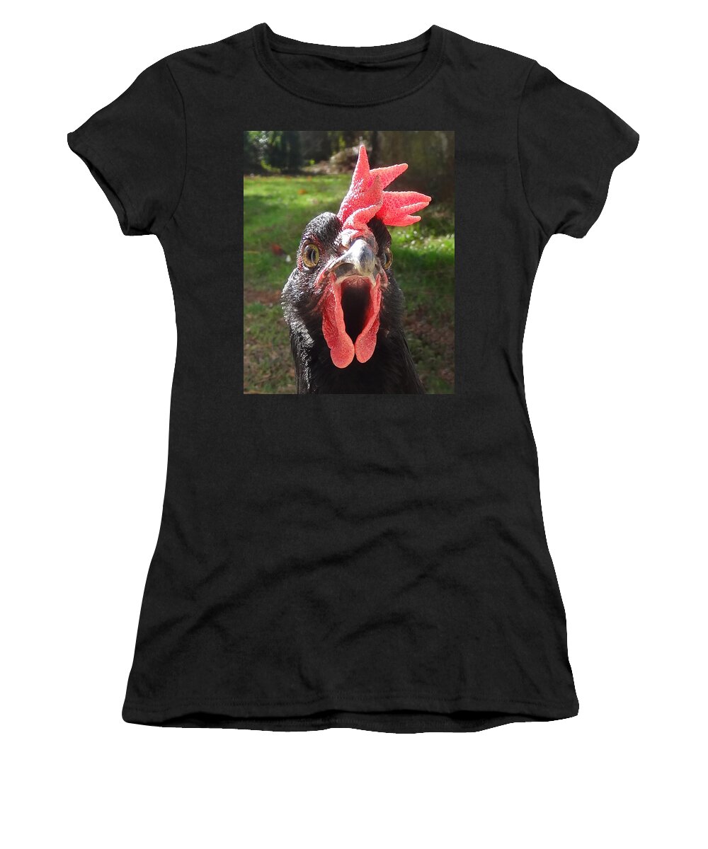 Hen Women's T-Shirt featuring the photograph Funny Hen by Joelle Philibert
