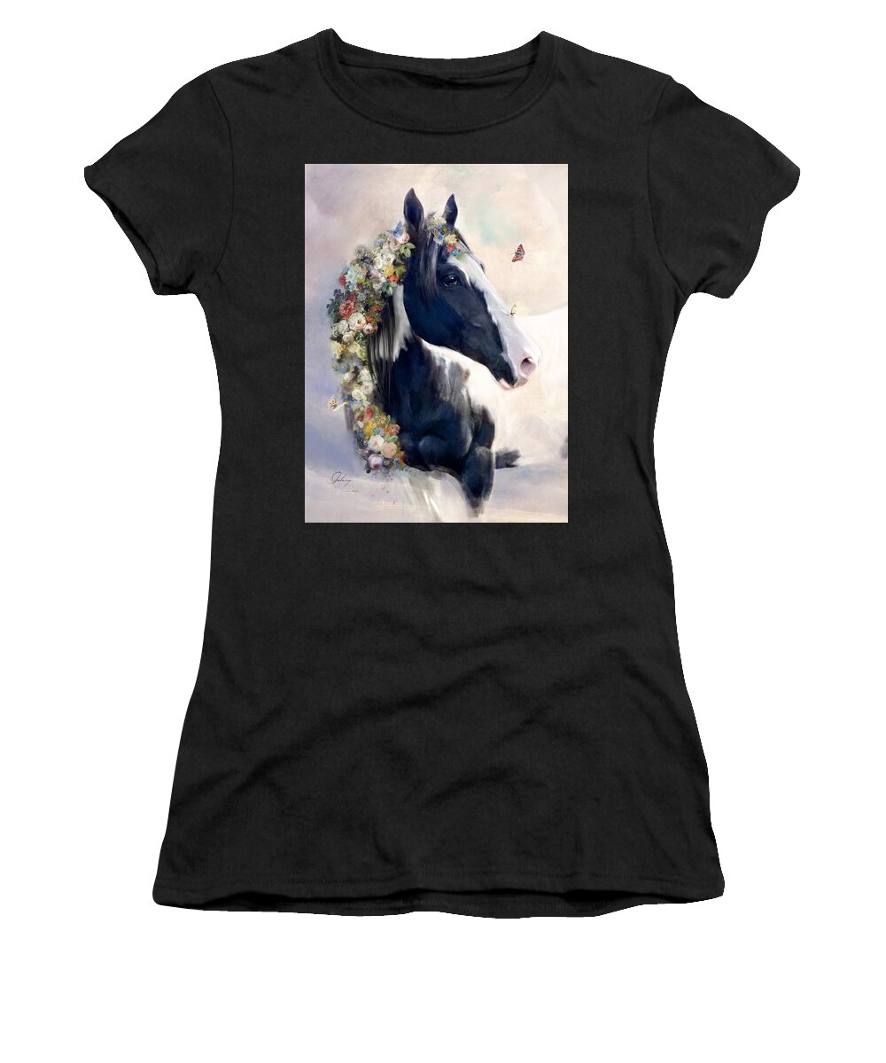 Horse Women's T-Shirt featuring the digital art Galaxy by Dorota Kudyba