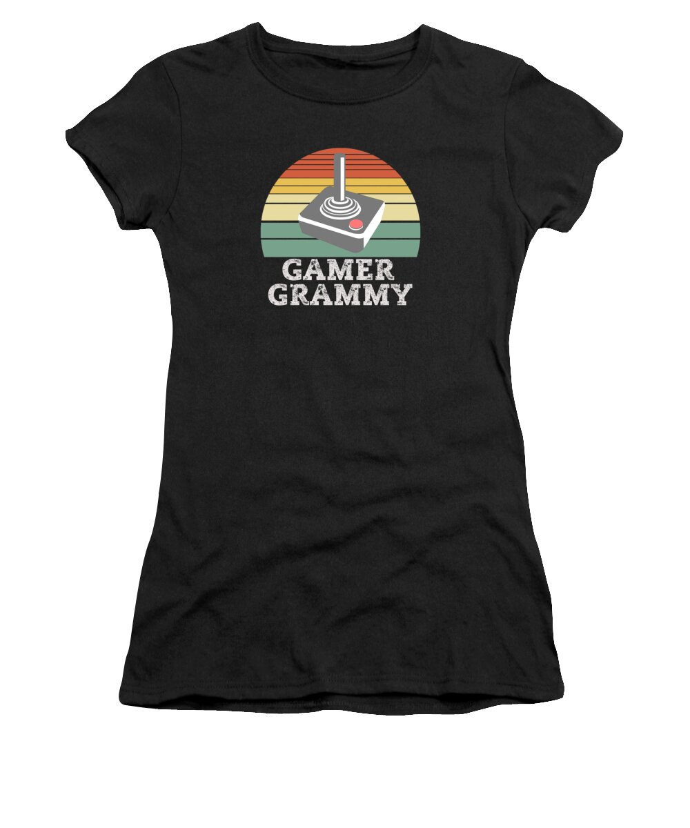 Gamer Grammy Women's T-Shirt featuring the drawing Gamer GRAMMY Retro Game by Bruno
