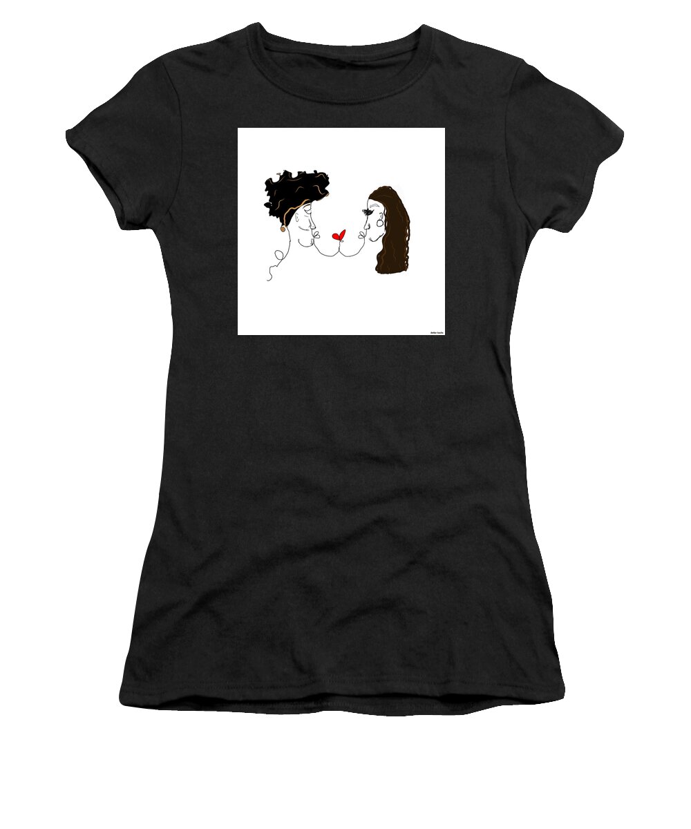  Women's T-Shirt featuring the digital art Gemini Love by Amber Lasche