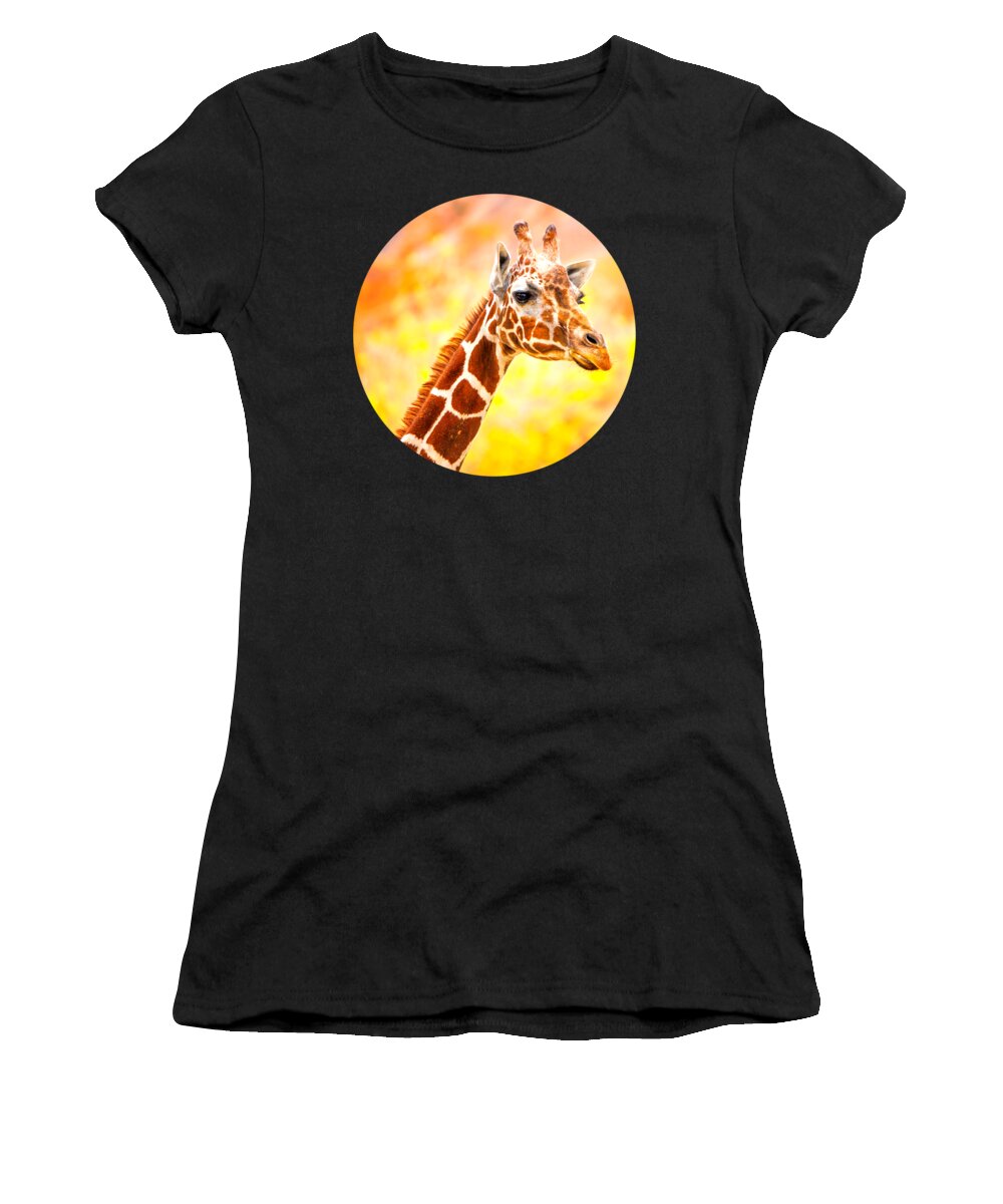 Giraffe Nursery Wall Art Canvas Prints Women's T-Shirt featuring the photograph Giraffe Art Nursery Art by David Millenheft