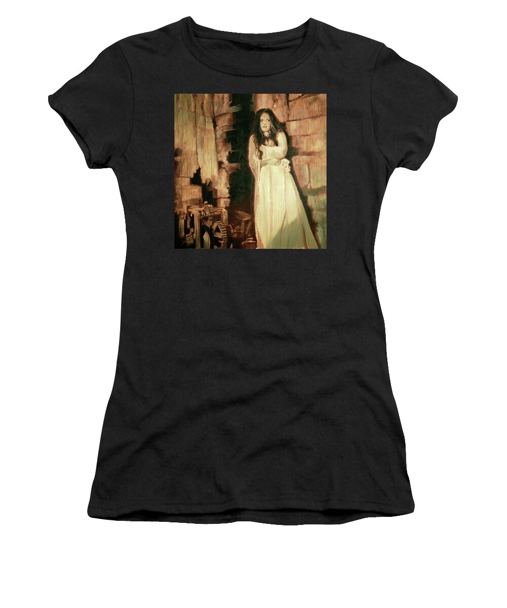 Gothic Women's T-Shirt featuring the painting Gothicka Bride by Sv Bell