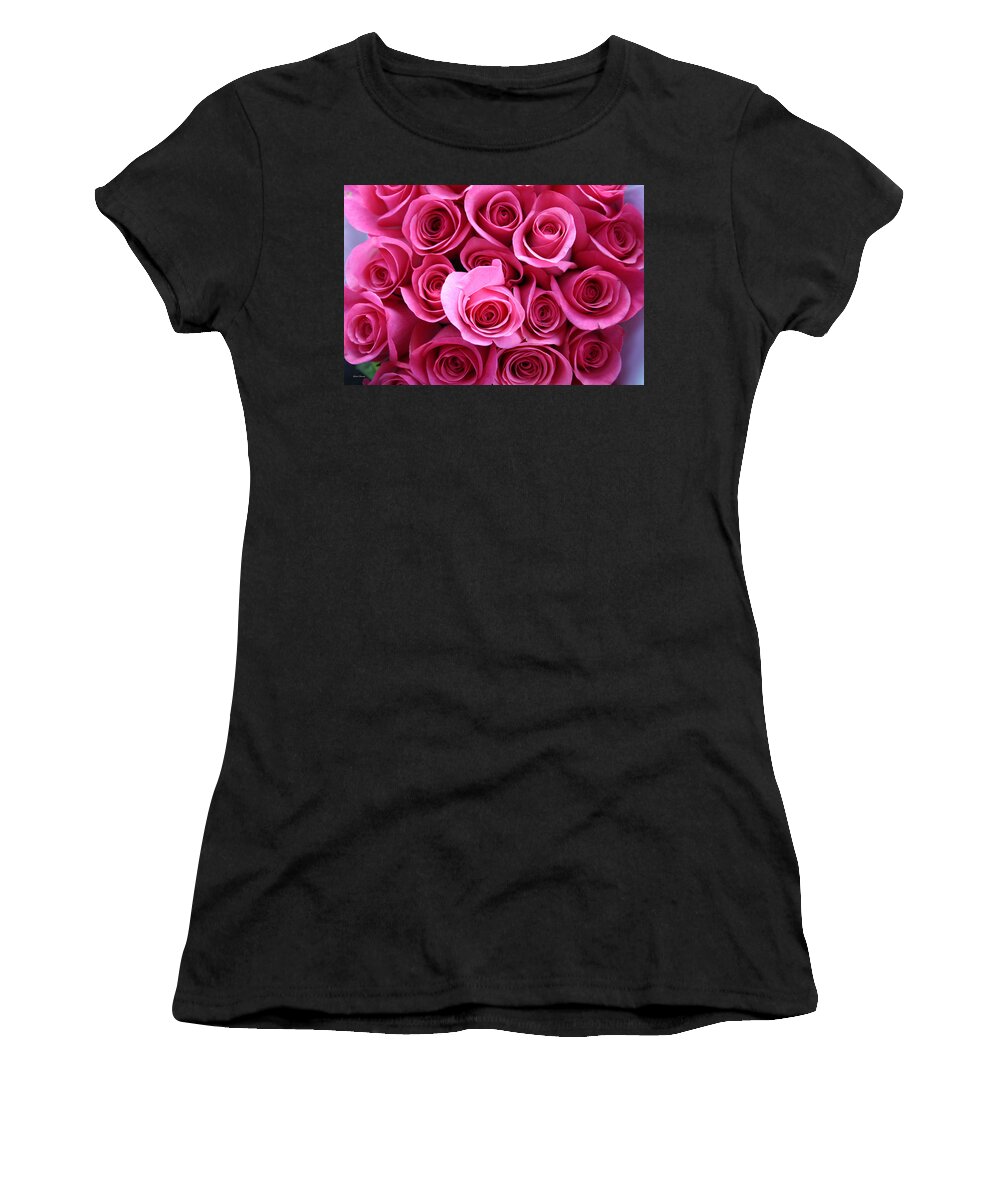 Pink Roses Women's T-Shirt featuring the photograph Grandma Roses by Linda Sannuti