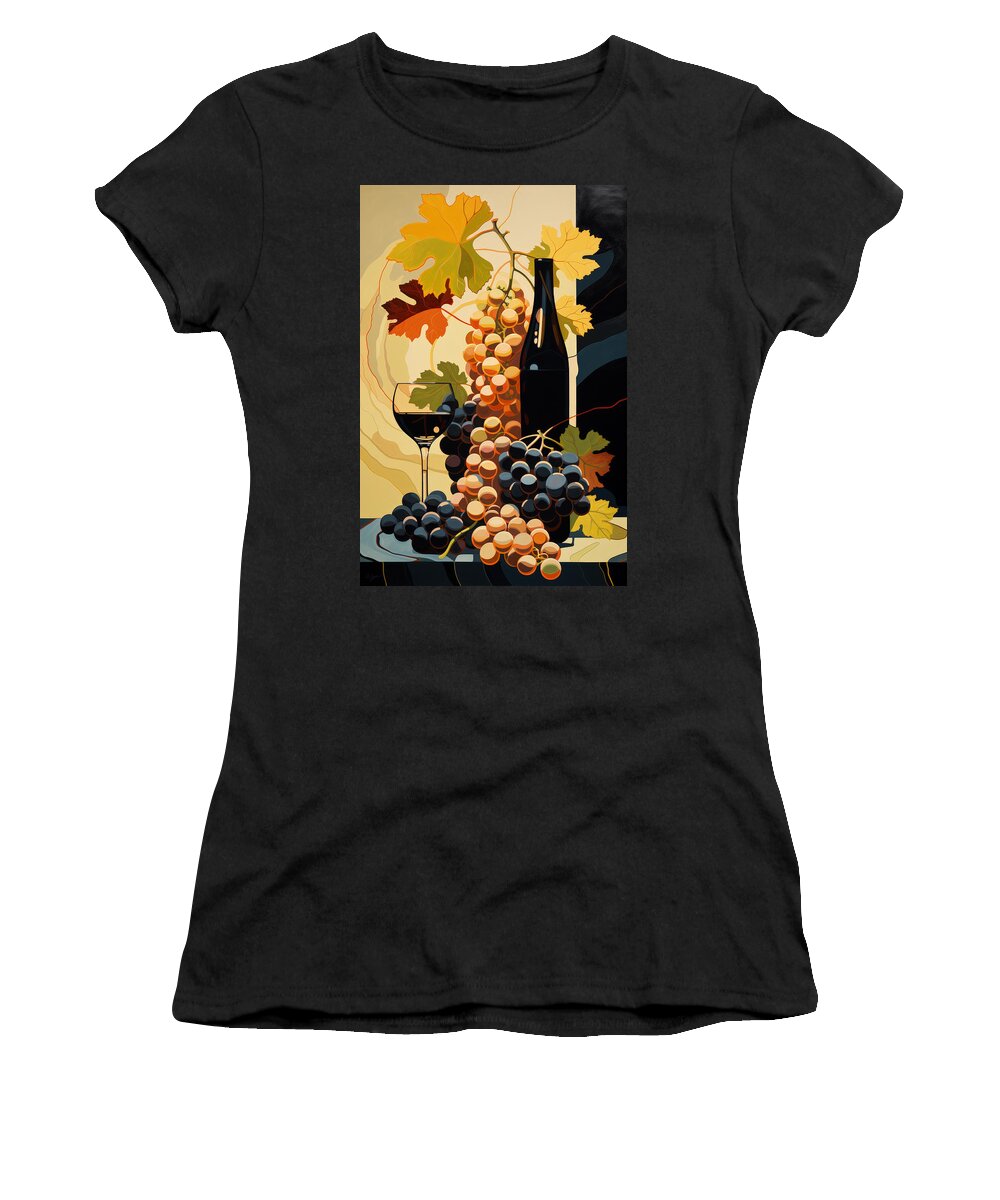 Grapes Women's T-Shirt featuring the painting Grape Wall Art by Lourry Legarde