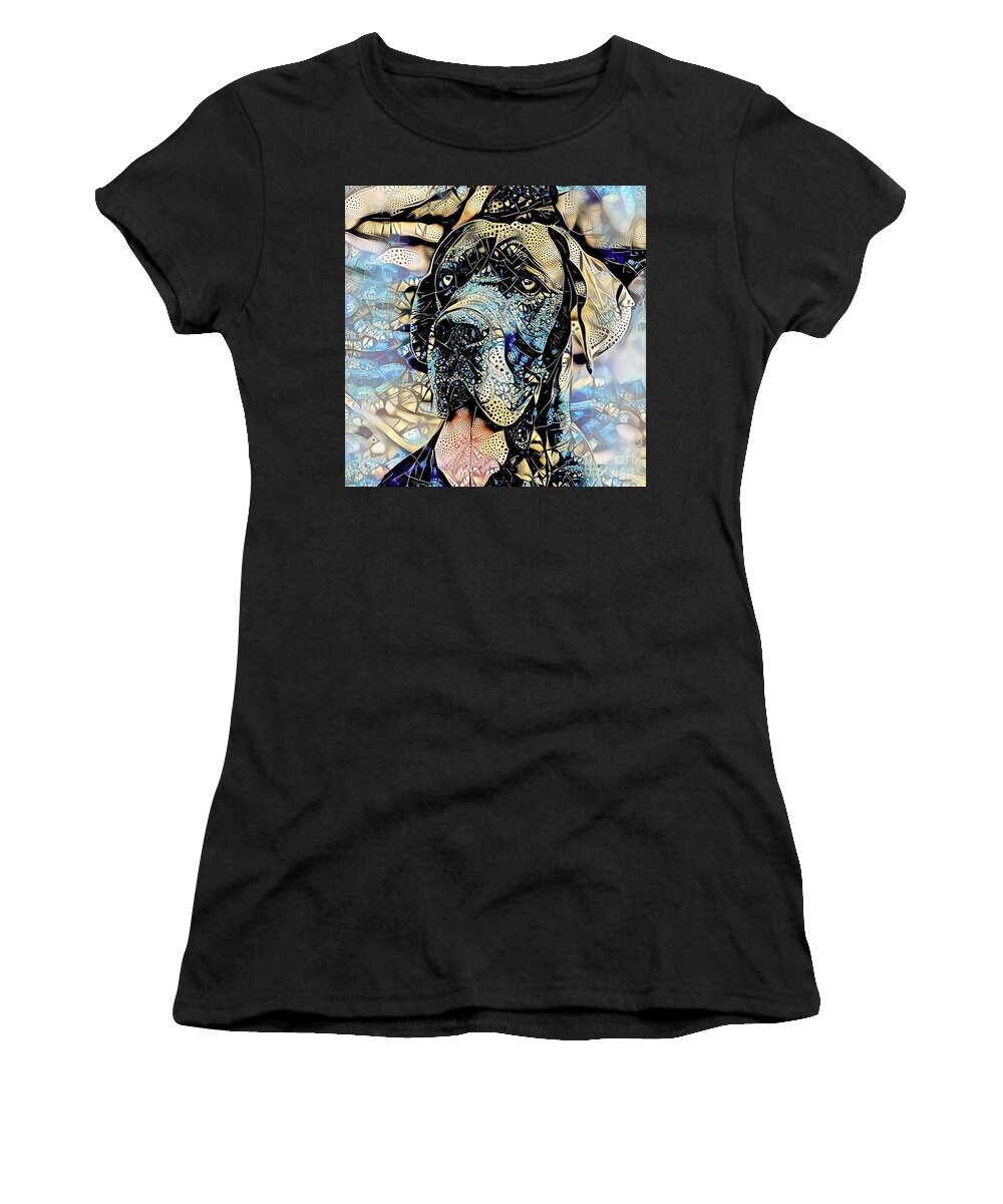 Wingsdomain Women's T-Shirt featuring the photograph Great Dane Dog 20210201 Square by Wingsdomain Art and Photography