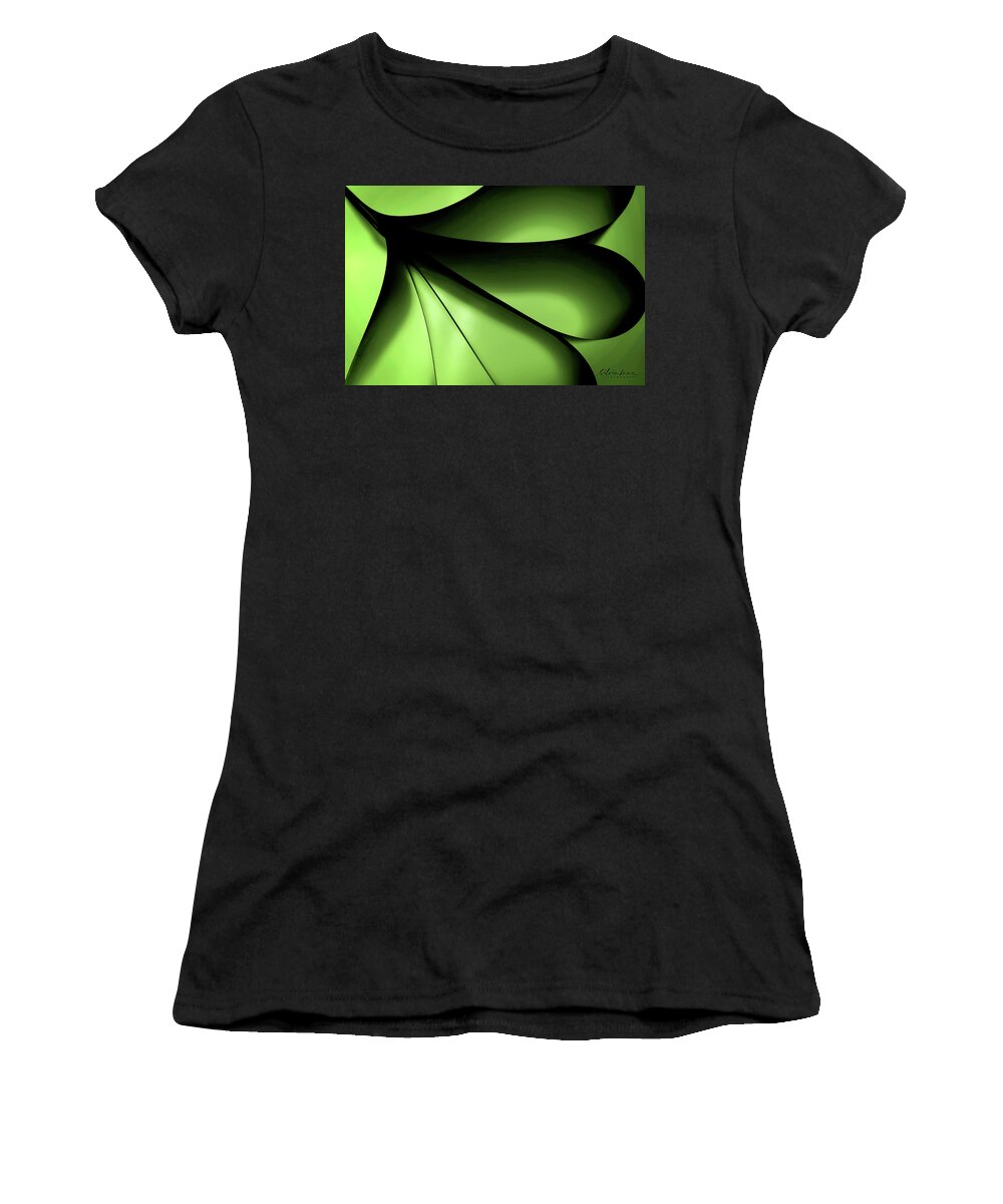 Abstract Photography Women's T-Shirt featuring the photograph Green Paper by Silvia Marcoschamer