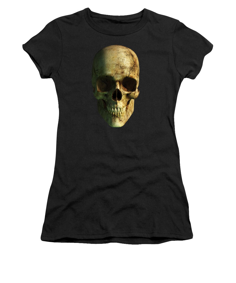 Grinning Skull Women's T-Shirt featuring the digital art Grinning Skull by Daniel Eskridge