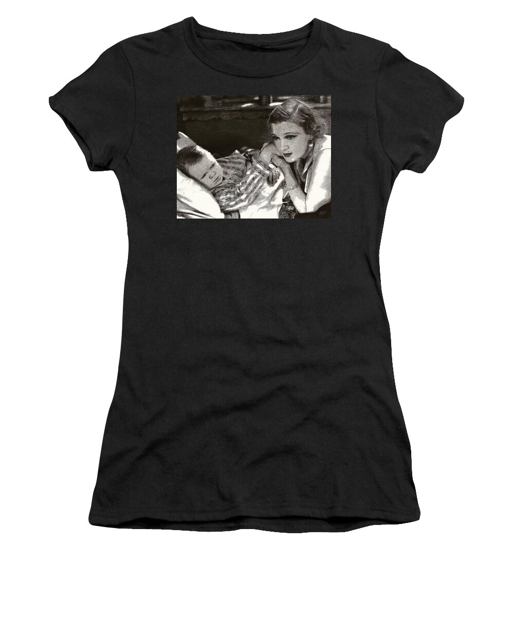 Movie Women's T-Shirt featuring the drawing Hans and Cleopatra by Mark Baranowski