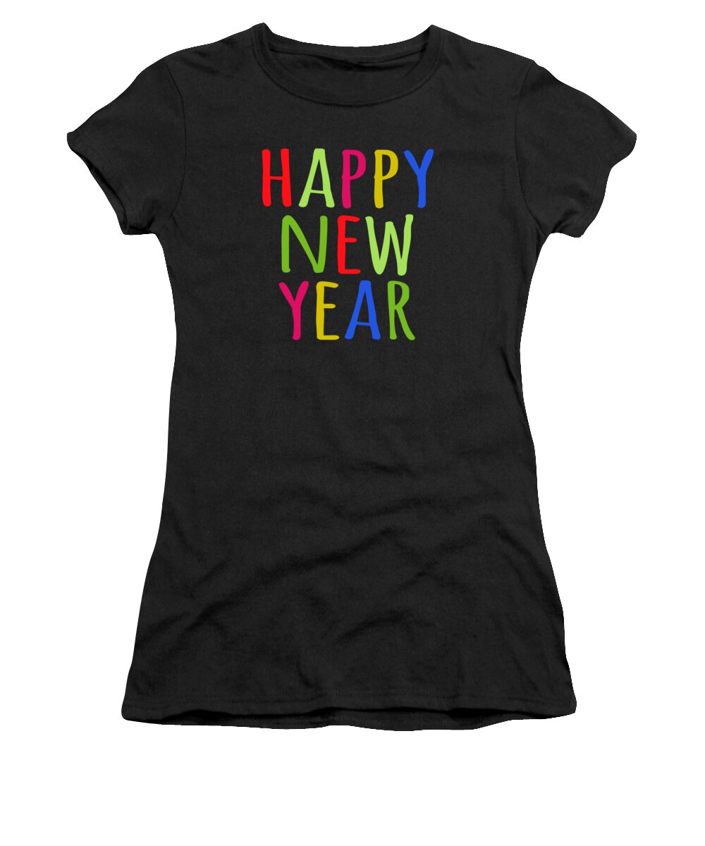 New Year 2024 Women's T-Shirt featuring the digital art Happy New Year by Flippin Sweet Gear