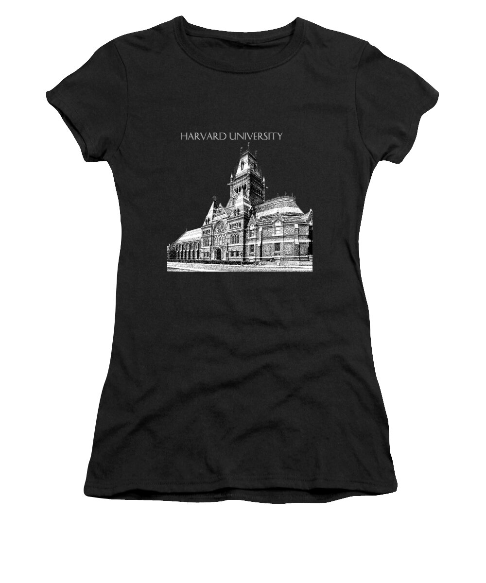 University Women's T-Shirt featuring the digital art Harvard University - Memorial Hall - Dark Red by DB Artist