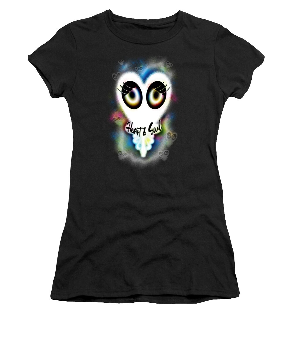 Heart And Soul Women's T-Shirt featuring the digital art Heart and Soul Ghostly Impression Good Spirited by Delynn Addams