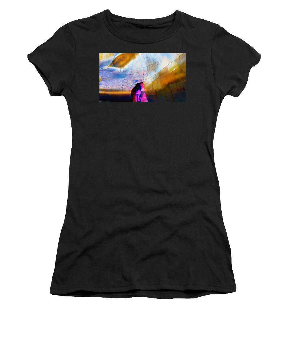 Jimi Hendrix Women's T-Shirt featuring the photograph Hendrix MoPOP Abstract by Jerry Abbott