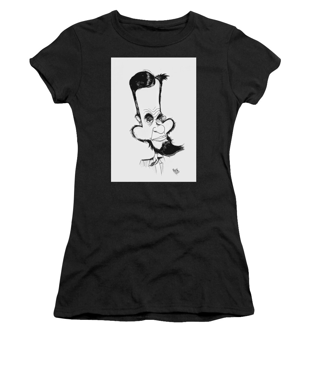 Lincoln Women's T-Shirt featuring the drawing Honest Abe by Michael Hopkins