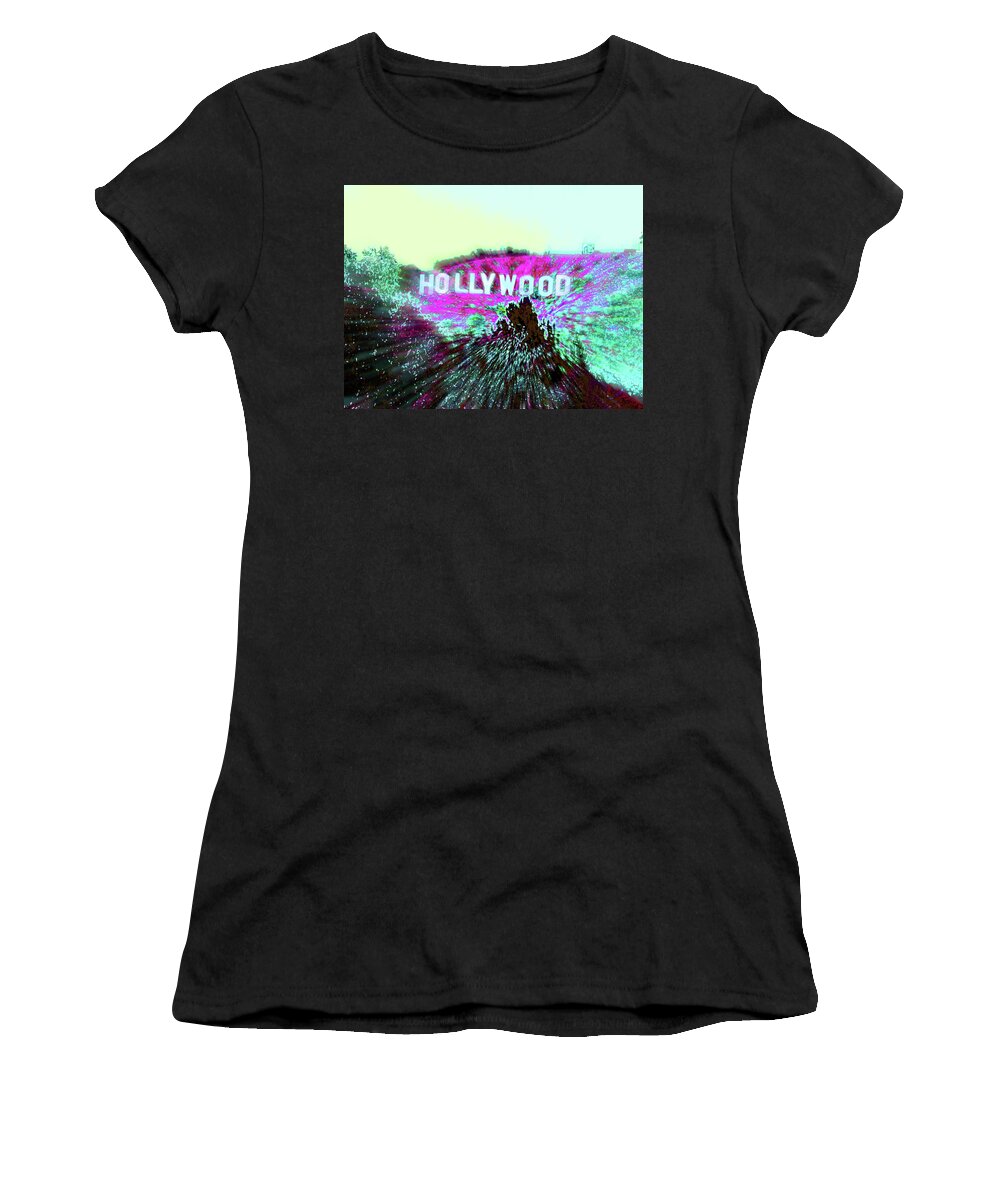 Digital Art Women's T-Shirt featuring the digital art Hooray For Hollywood by Karol Blumenthal