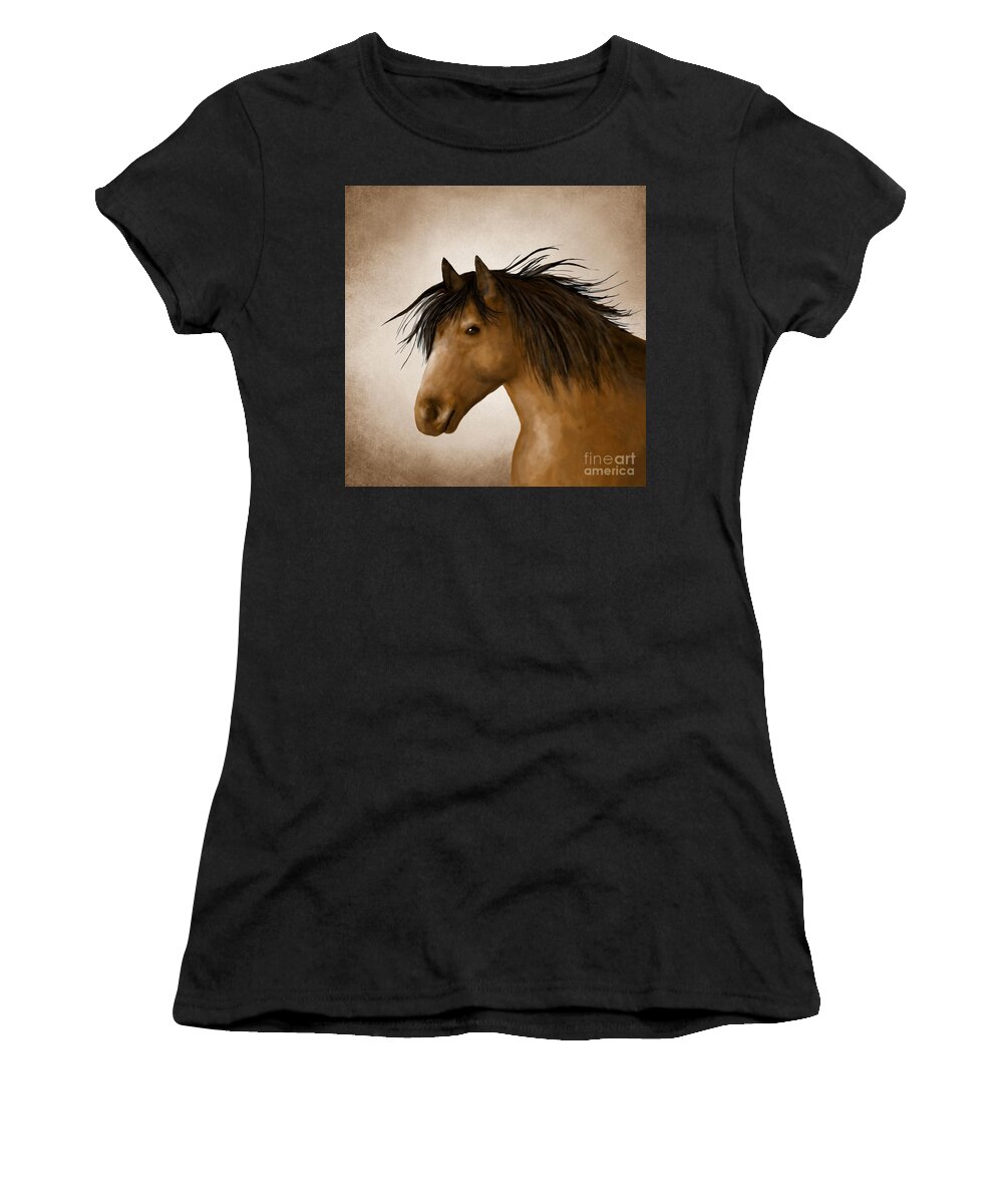 Horse Women's T-Shirt featuring the digital art Horse 11 by Lucie Dumas