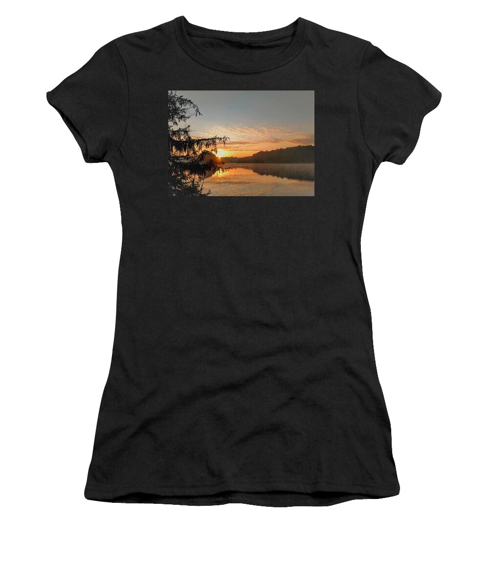  Women's T-Shirt featuring the photograph Hudson Springs Park Sunrise by Brad Nellis