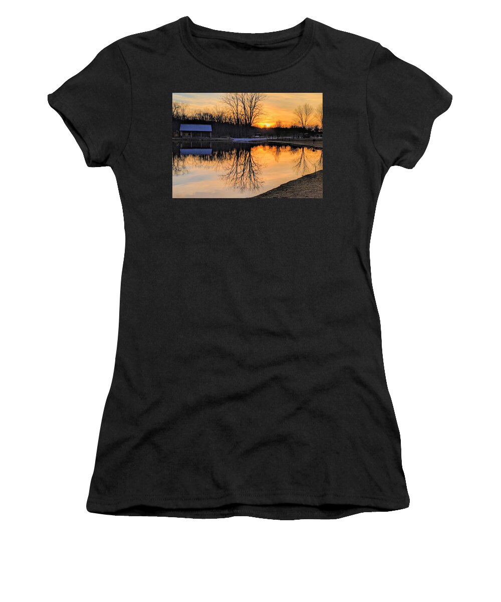  Women's T-Shirt featuring the photograph Hudson Springs Park Sunset by Brad Nellis
