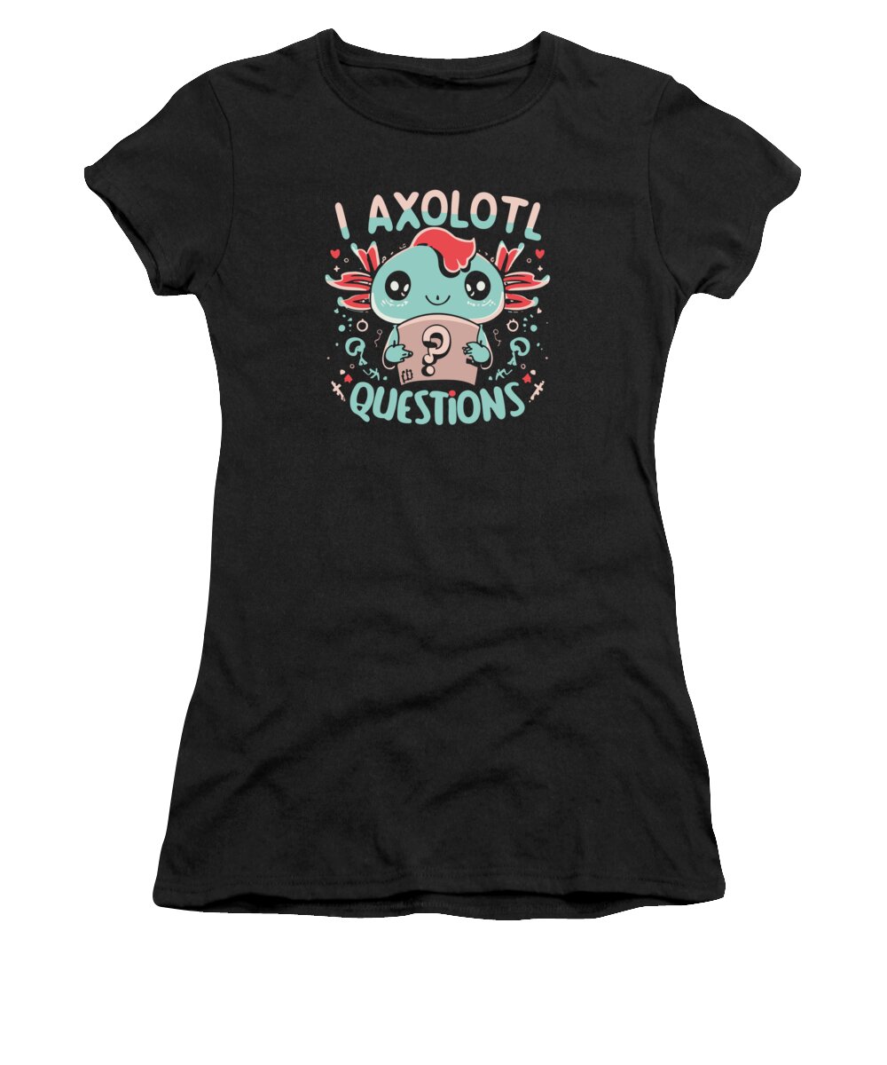 Christmas 2023 Women's T-Shirt featuring the digital art I Axolotl Questions Retro Funny Gift by Flippin Sweet Gear