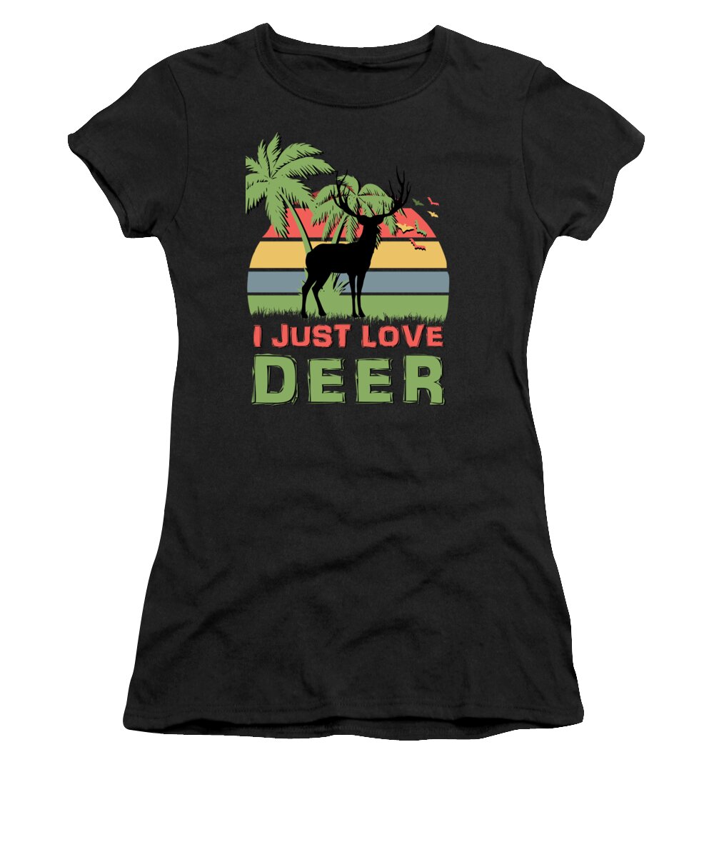 I Women's T-Shirt featuring the digital art I just love deer by Filip Schpindel
