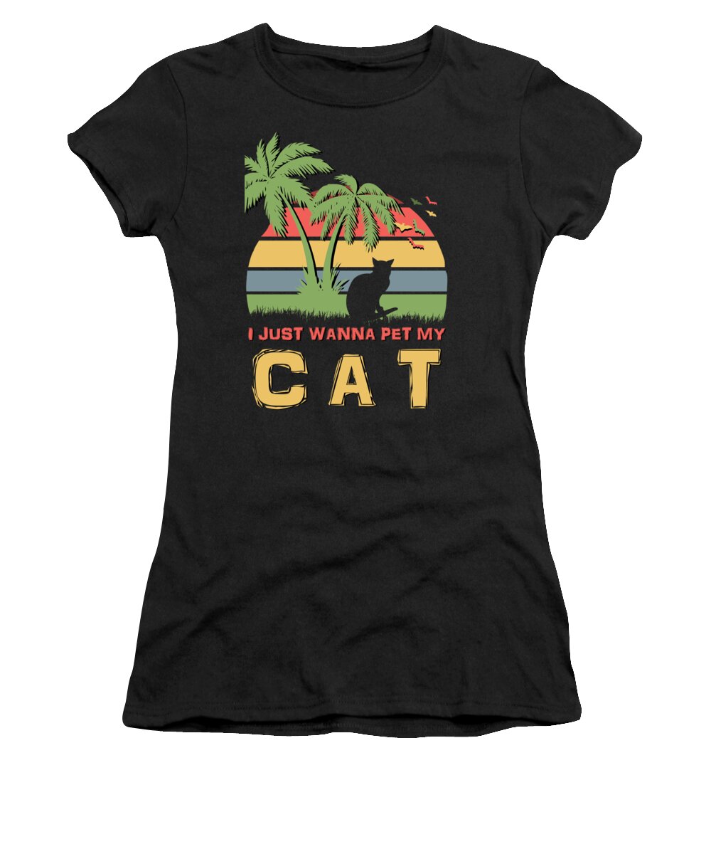 I Women's T-Shirt featuring the digital art I just wanna pet my CAT by Filip Schpindel