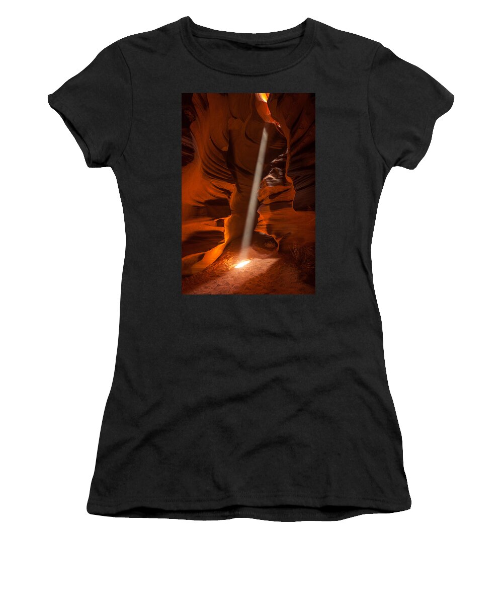 Antelope Canyon Women's T-Shirt featuring the photograph Illuminati by Peter Boehringer