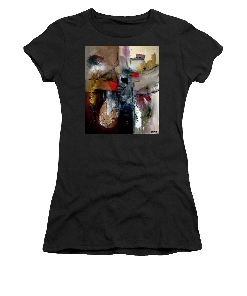 Abstract Women's T-Shirt featuring the painting Jazzology by Jim Stallings