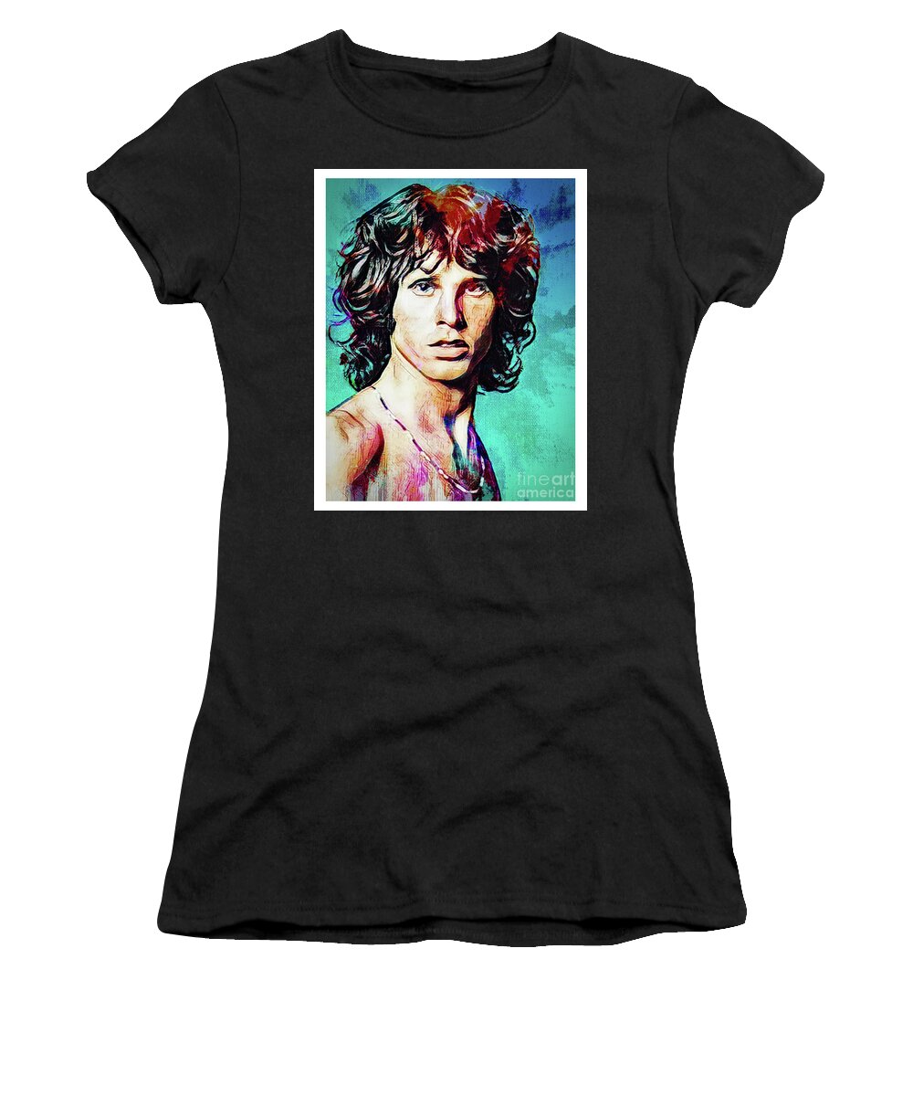 Rock Star Art Print Women's T-Shirt featuring the digital art Jim The Rock Star Psychedelia by Franchi Torres