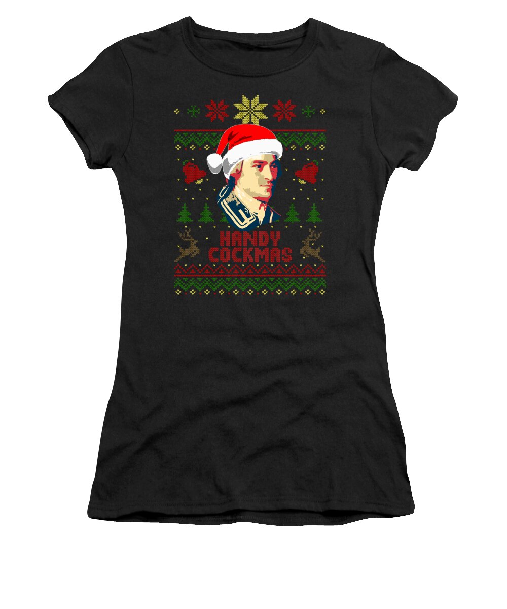 Santa Women's T-Shirt featuring the digital art John Hancock Handy Cockmas Christmas by Filip Schpindel