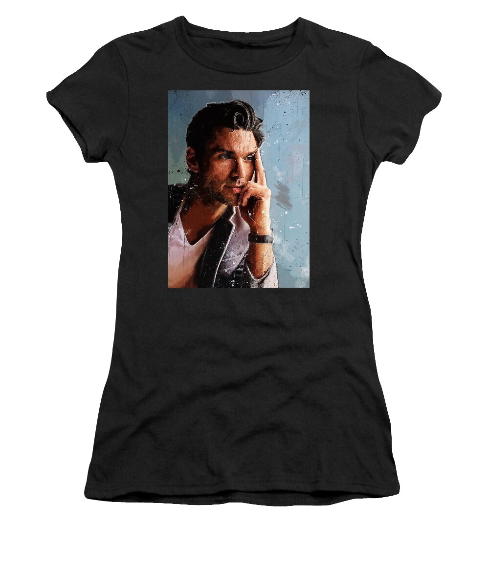 Kevin Mcgarry Women's T-Shirt featuring the painting Kevin McGarry - Portrait II by Jordan Blackstone