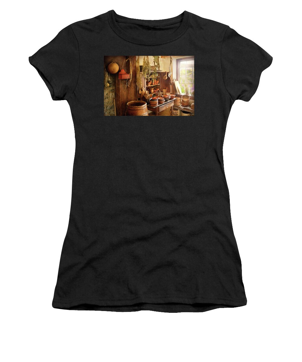 Chef Women's T-Shirt featuring the photograph Kitchen - In a wizards kitchen by Mike Savad