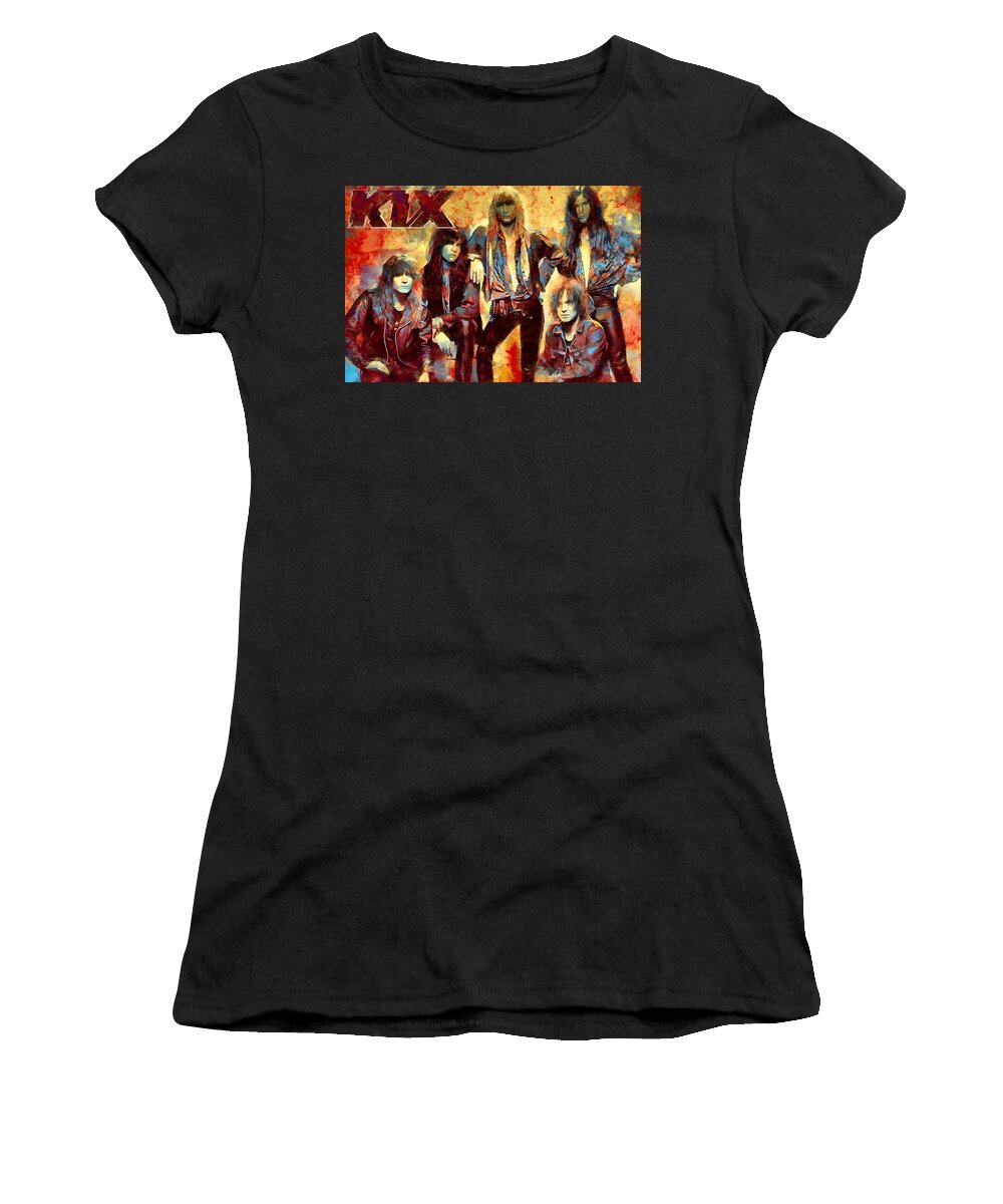 Kix Rock Band Art Blow My Fuse Women's T-Shirt by The Rocker Chic - Pixels