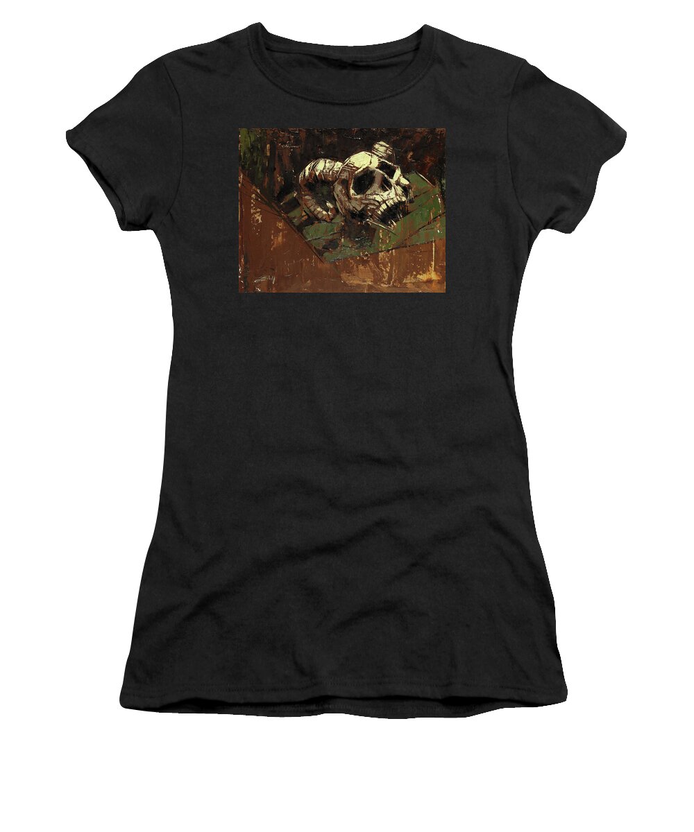 Artsy Women's T-Shirt featuring the painting Knife scream by Sv Bell