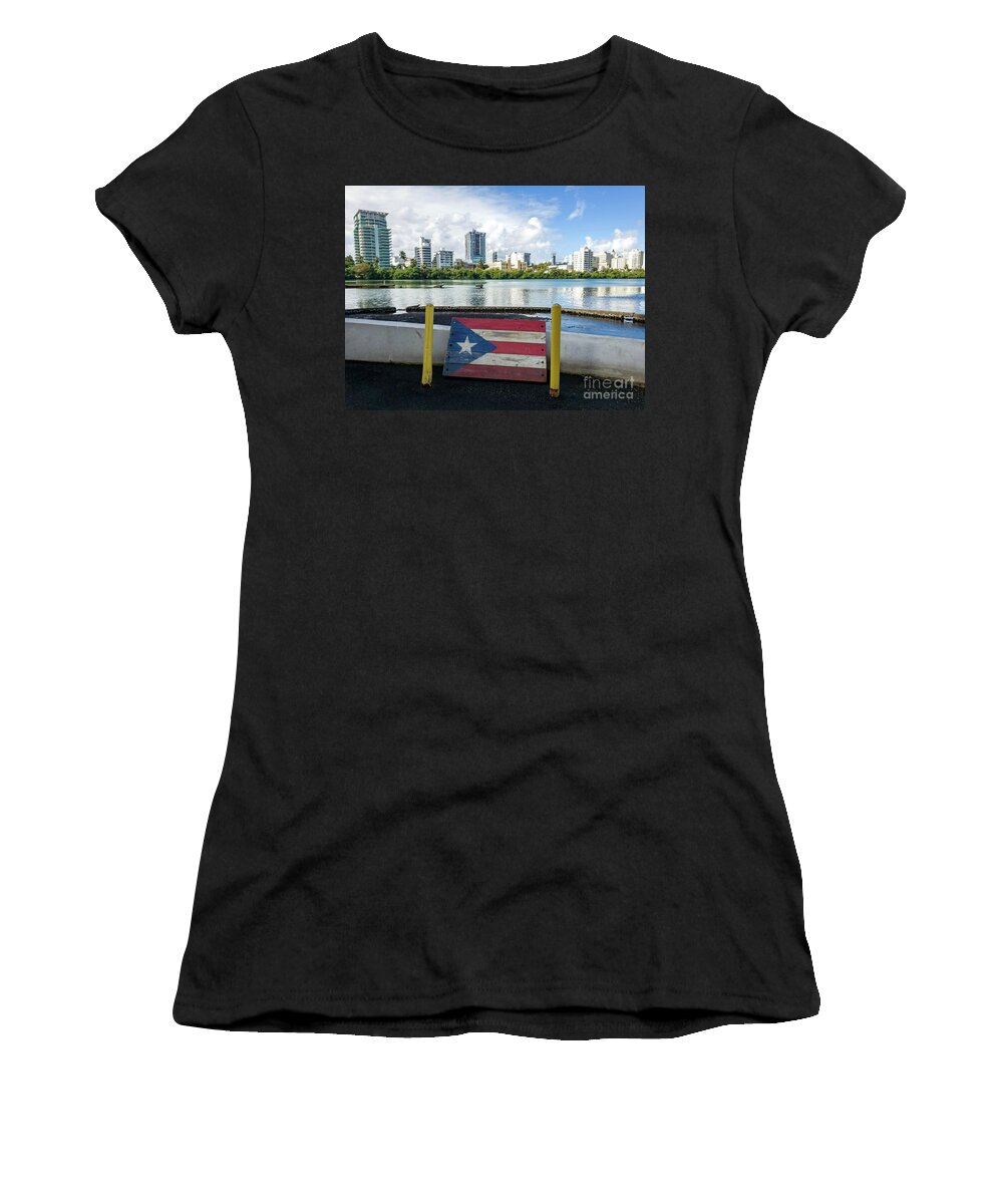 Lagoon Women's T-Shirt featuring the photograph Laguna del Condado, San Juan, Puerto Rico by Beachtown Views