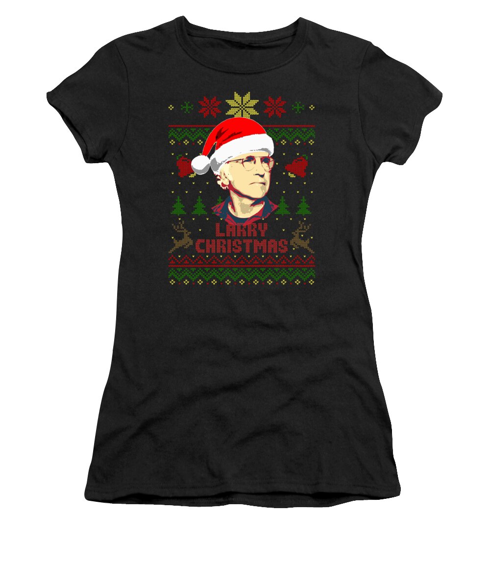 Santa Women's T-Shirt featuring the digital art Larry David Christmas by Megan Miller