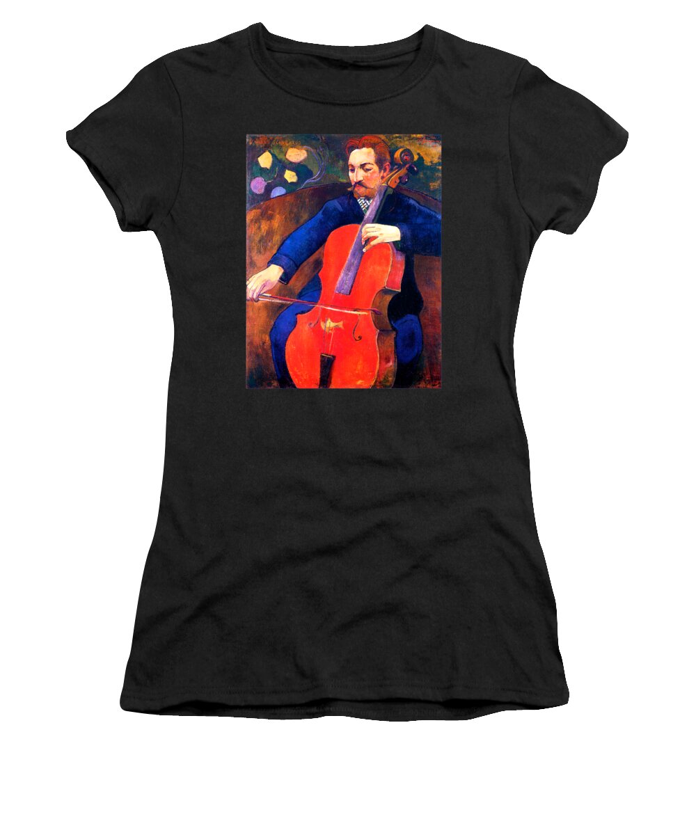 Gauguin Women's T-Shirt featuring the painting Le violoncelliste Upaupa Schneklud 1894 by Paul Gauguin