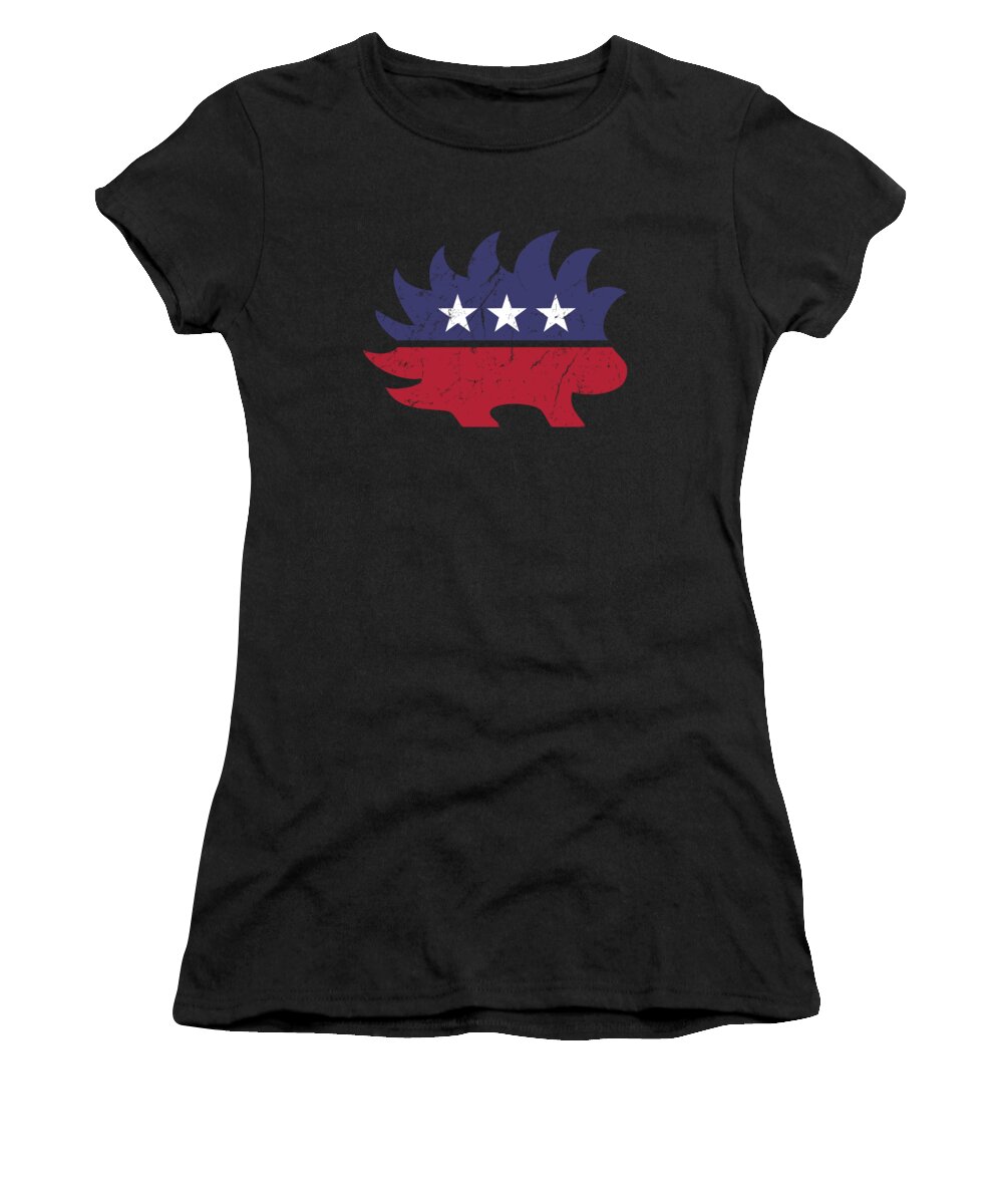 Cool Women's T-Shirt featuring the digital art Libertarian Porcupine by Flippin Sweet Gear