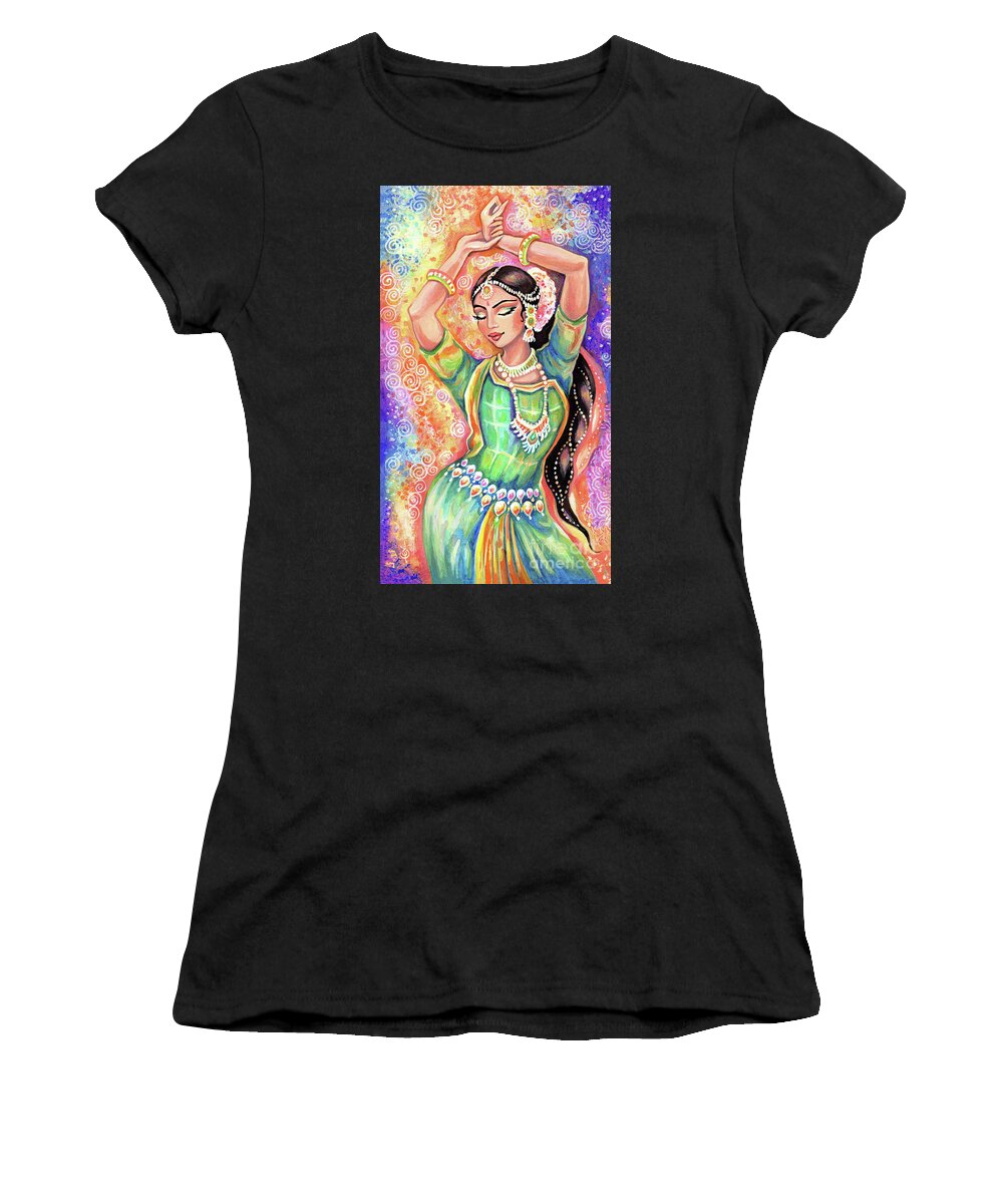 Indian Dancer Women's T-Shirt featuring the painting Light of Ishwari v1 by Eva Campbell