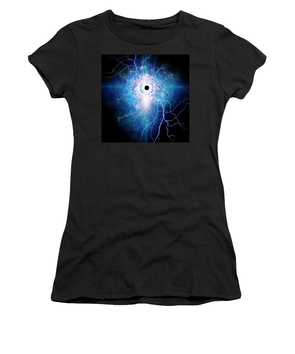 God Women's T-Shirt featuring the digital art Lightnings eye by Bruce Rolff