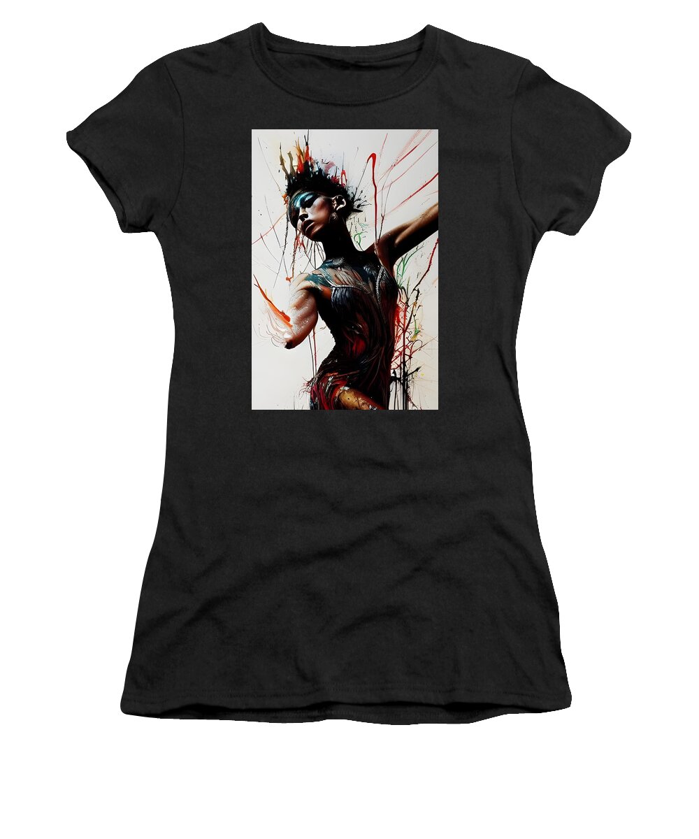 Digital Women's T-Shirt featuring the digital art Lost in the Dance by Beverly Read