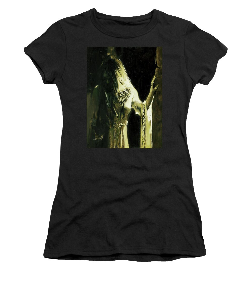 Gothic Women's T-Shirt featuring the painting Lost Soul by Sv Bell