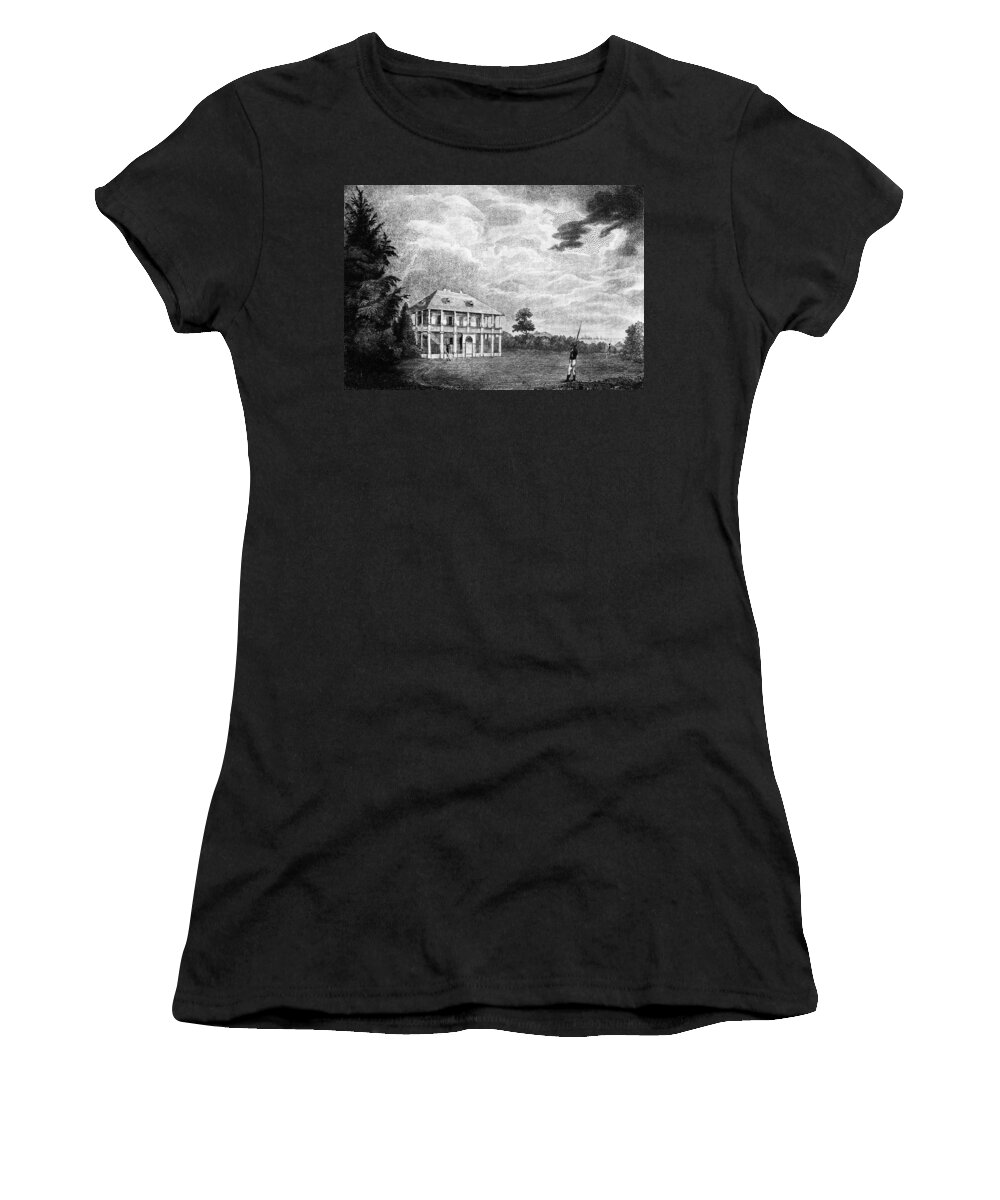 1800 Women's T-Shirt featuring the drawing Louisiana Planter's Home by Granger