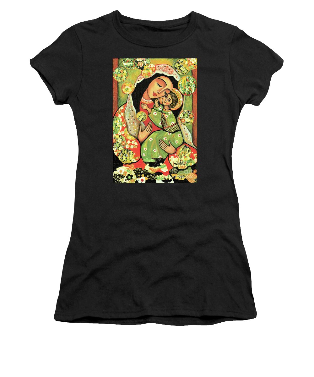 Mother And Child Women's T-Shirt featuring the painting Madonna and Child by Eva Campbell