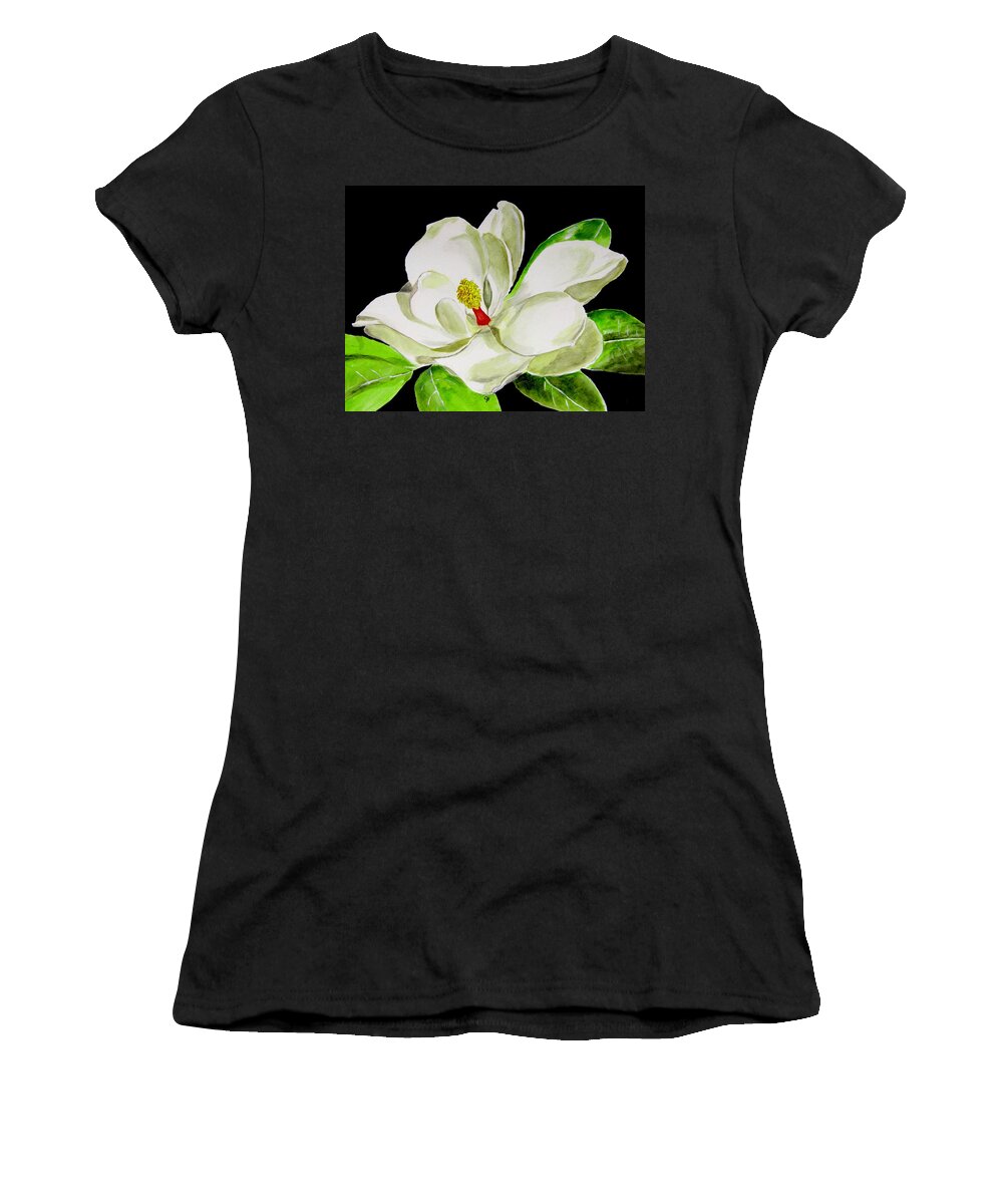 Magnolia Painting Women's T-Shirt featuring the painting Magnolia by Carol Blackhurst