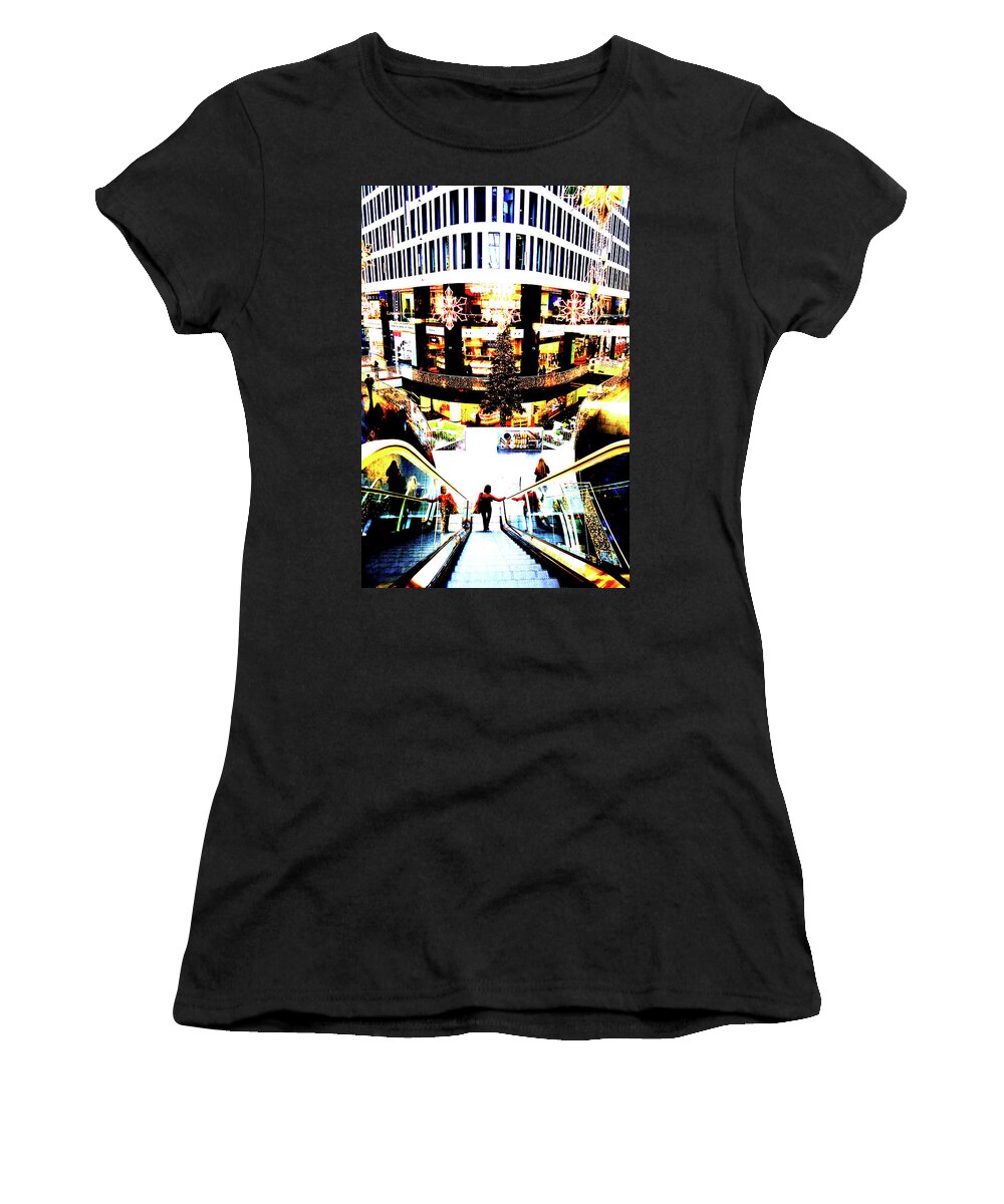 Mall Women's T-Shirt featuring the photograph Mall In Warsaw, Poland 3 by John Siest