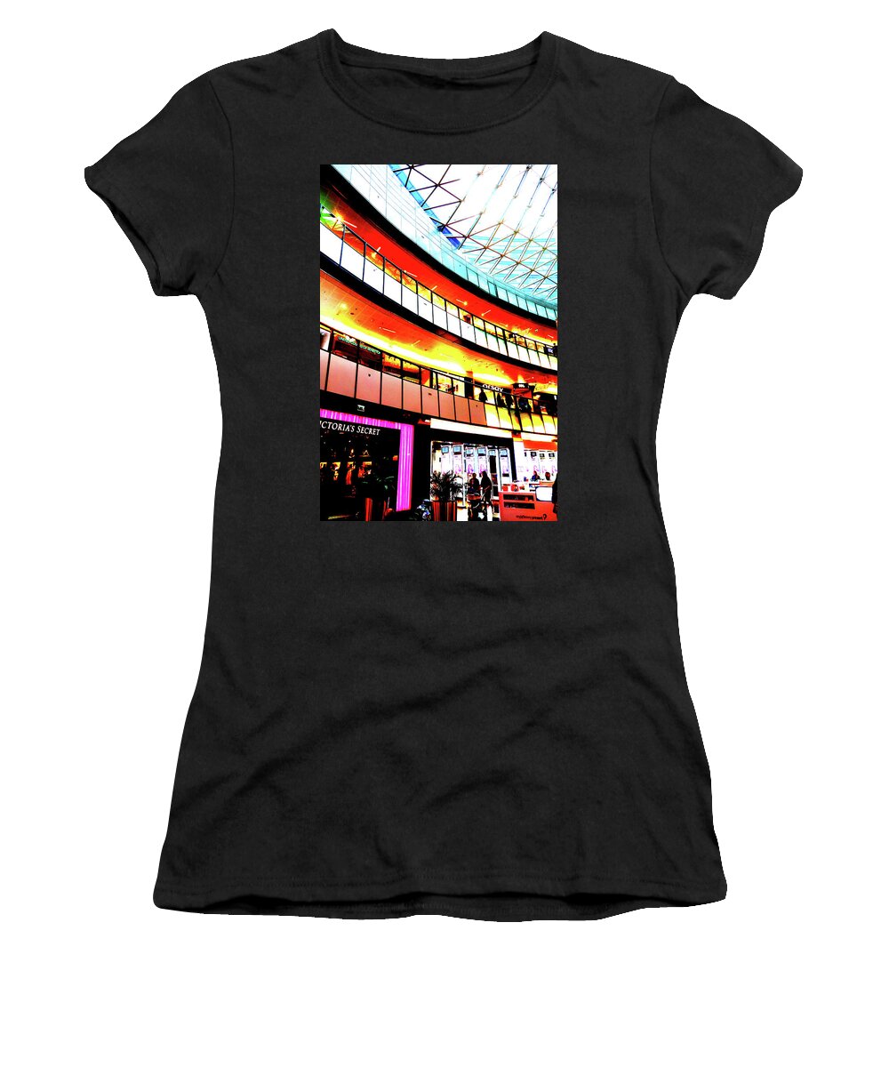 Mall Women's T-Shirt featuring the photograph Mall Interior In Warsaw, Poland by John Siest