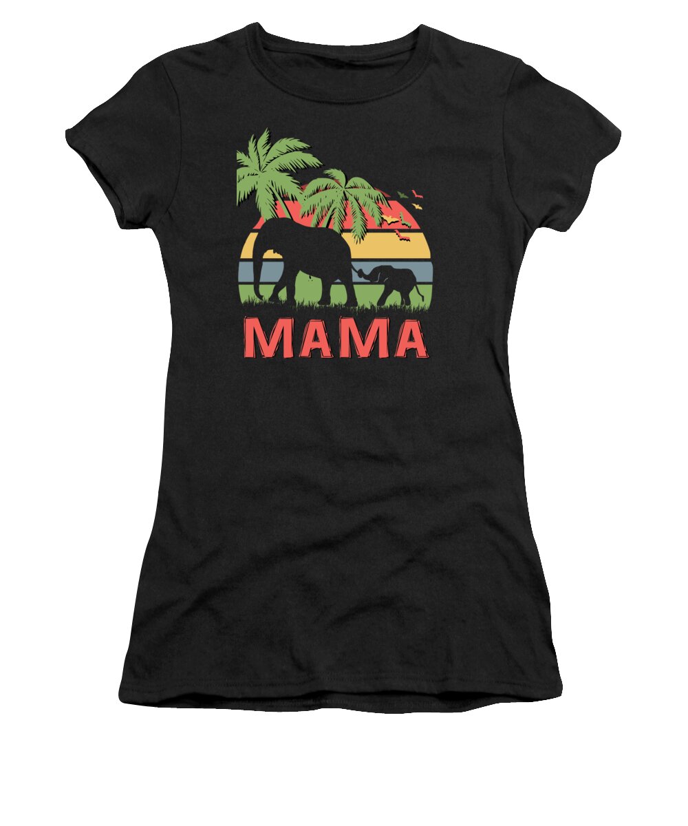 Mama Women's T-Shirt featuring the digital art MAMA Elephant by Filip Schpindel